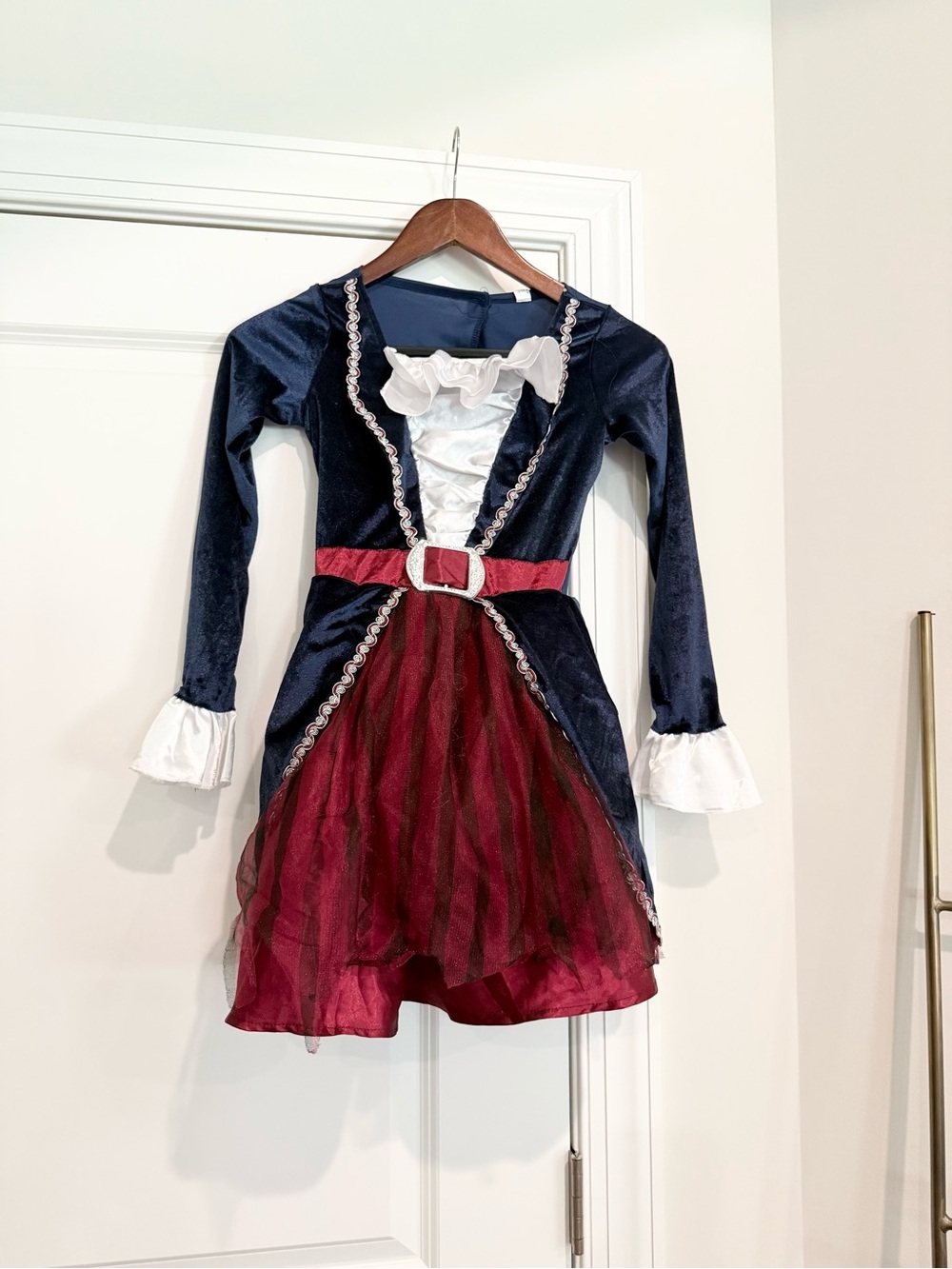 Navy and Burgundy Pirate-Style Kids Costume Dress